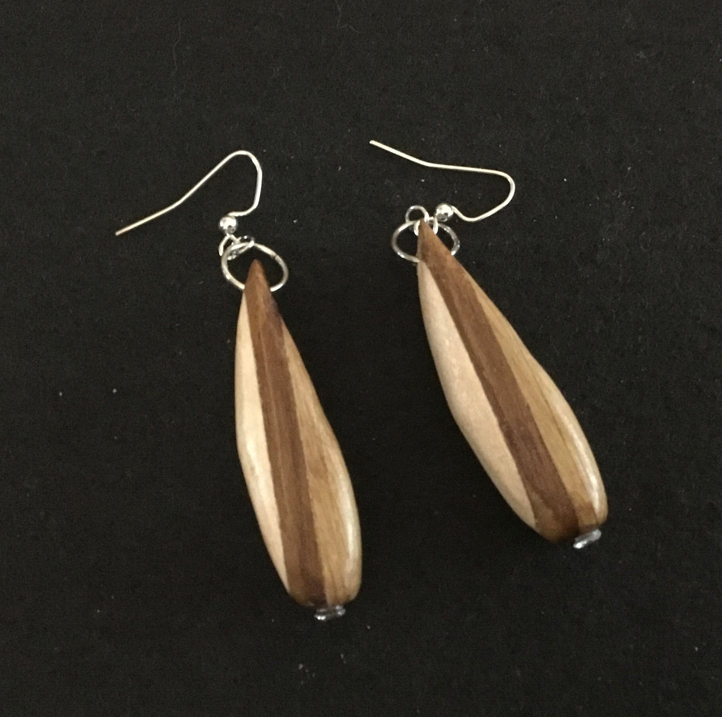 Three wood earrings