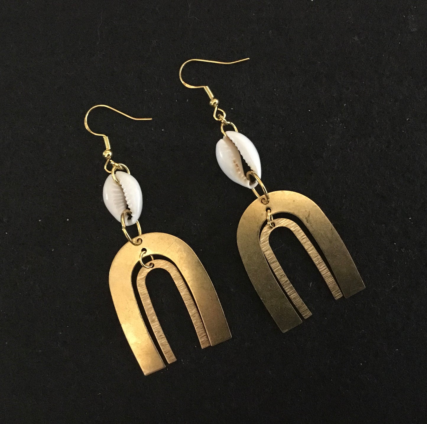 Rainbows and seashell earrings