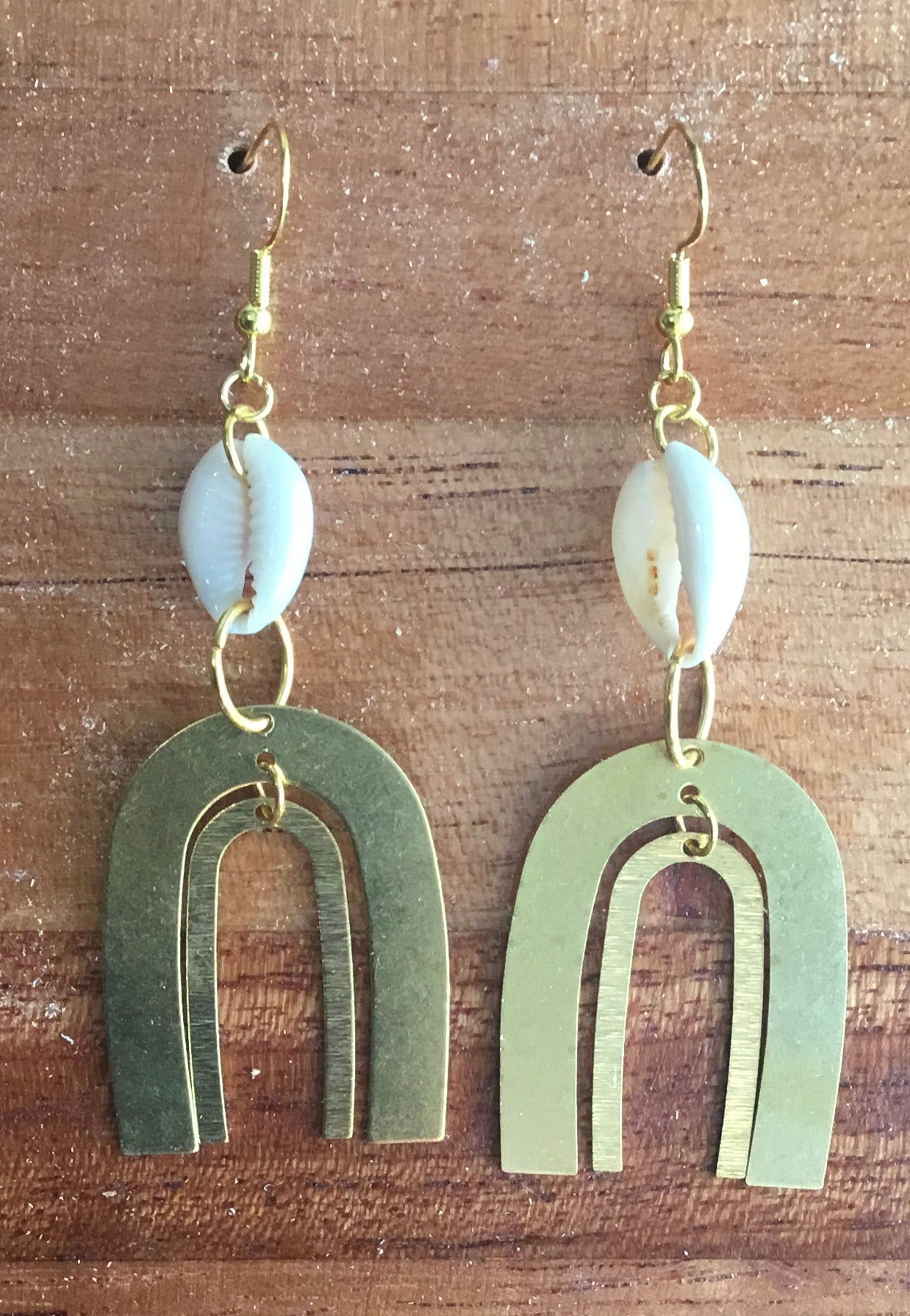 Rainbows and seashell earrings