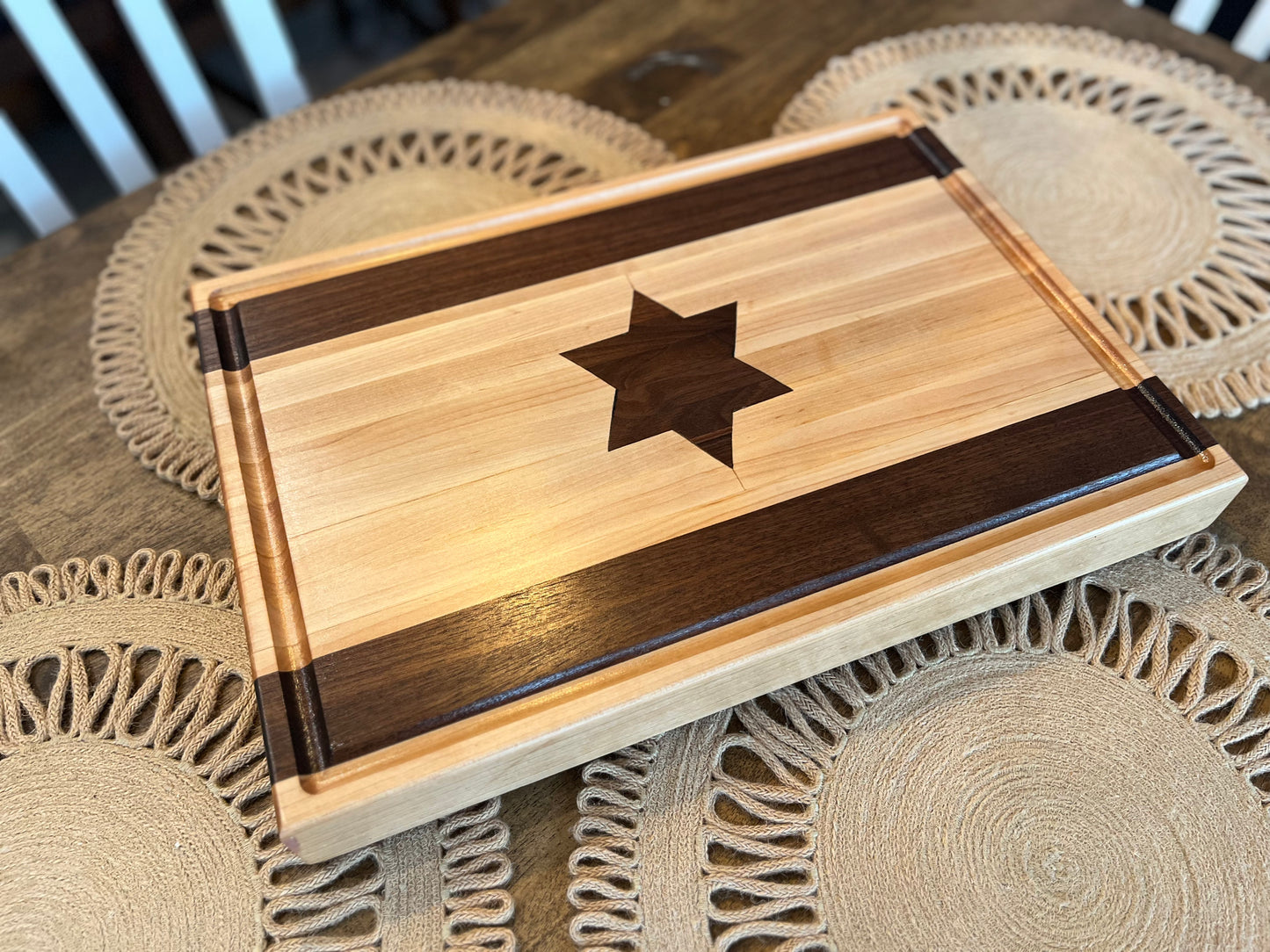 Israeli Flag Cutting Board (Edge Grain)