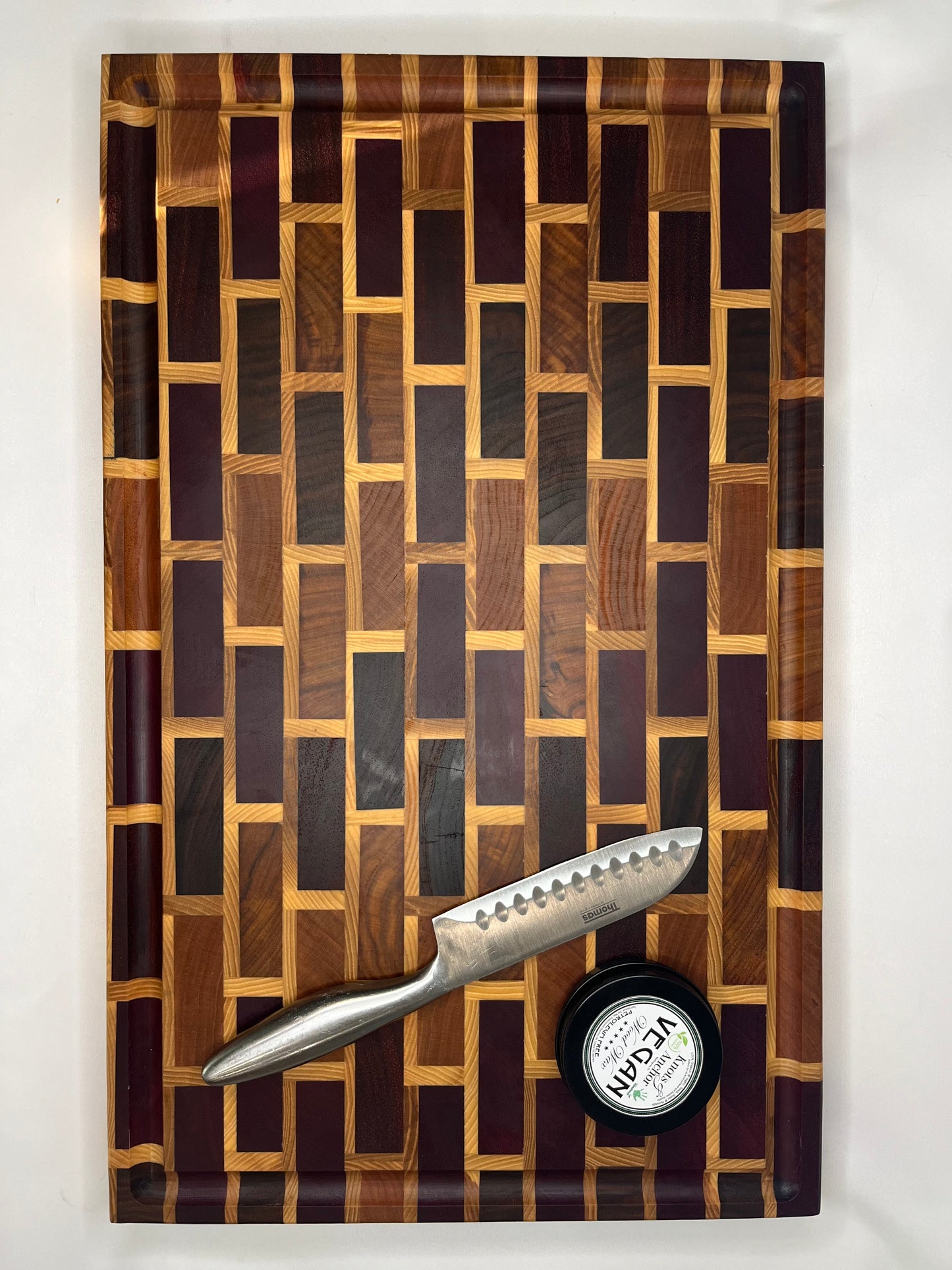 Exotic Colors End Grain Subway Pattern Cutting Board