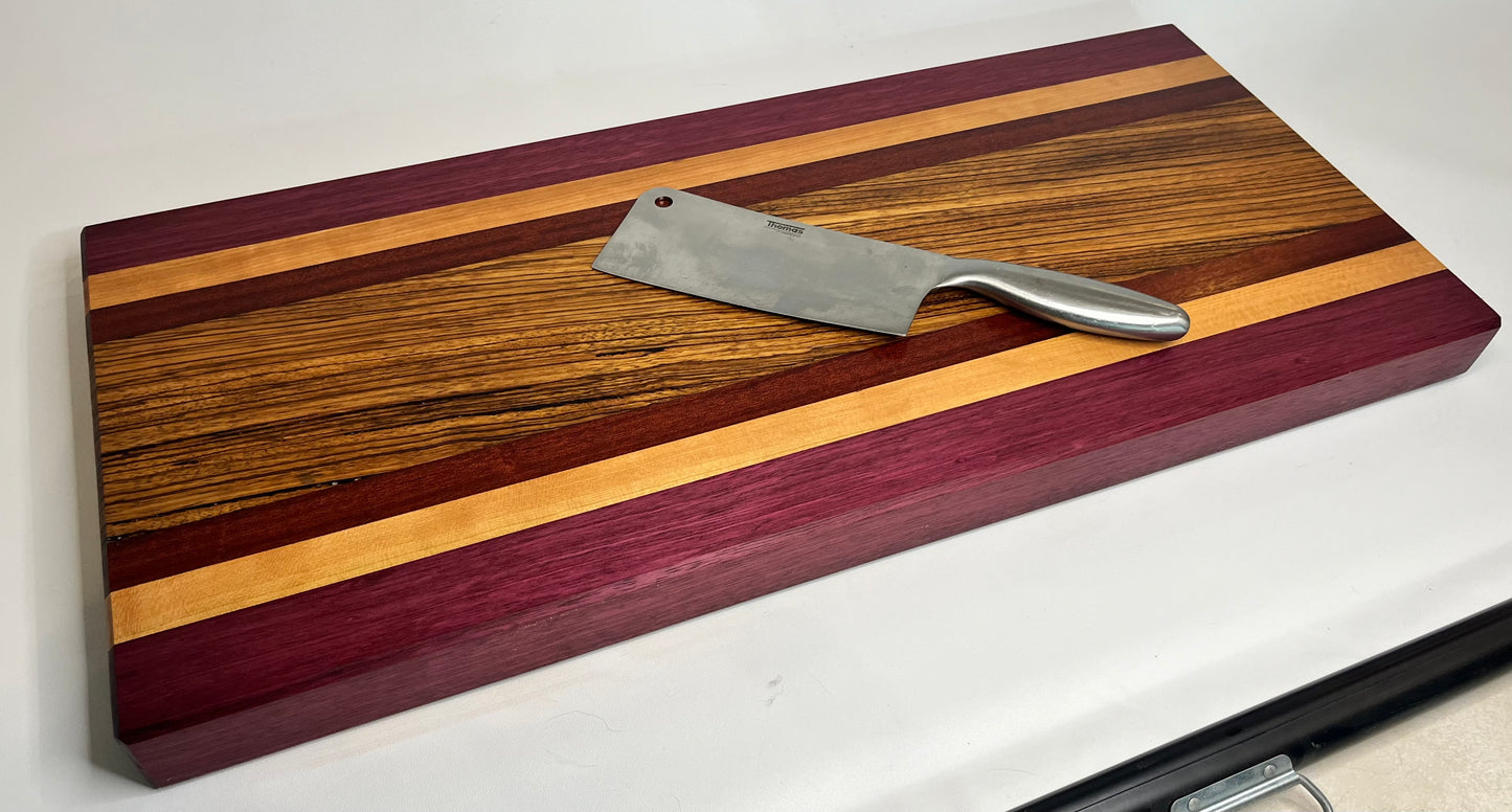 Extra Long Cutting Board with Zebrawood