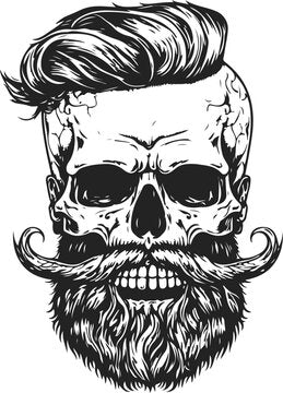 Skull & Beard Ver 1 Sticker