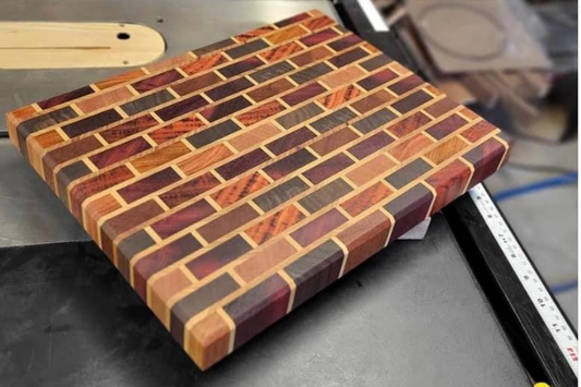 Exotic Colors End Grain Subway Pattern Cutting Board