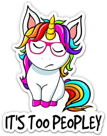 It's Too Peopley Unicorn (Sticker/Decal)