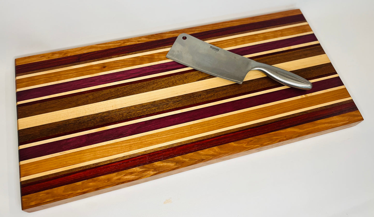 Striped Extra Long Cutting Board Edge Grain