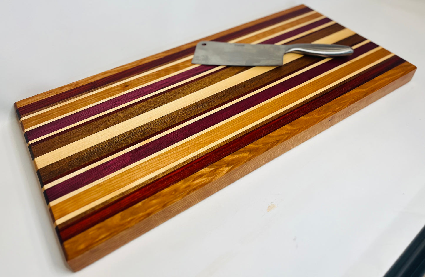 Striped Extra Long Cutting Board Edge Grain