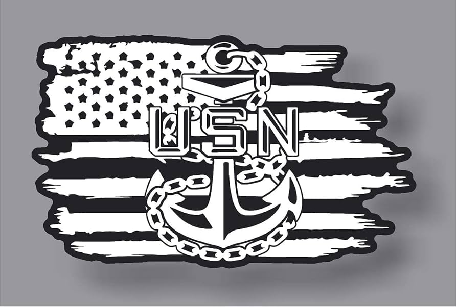 Navy Chief Torn Flag Sticker