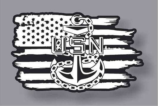 Navy Chief Torn Flag Sticker