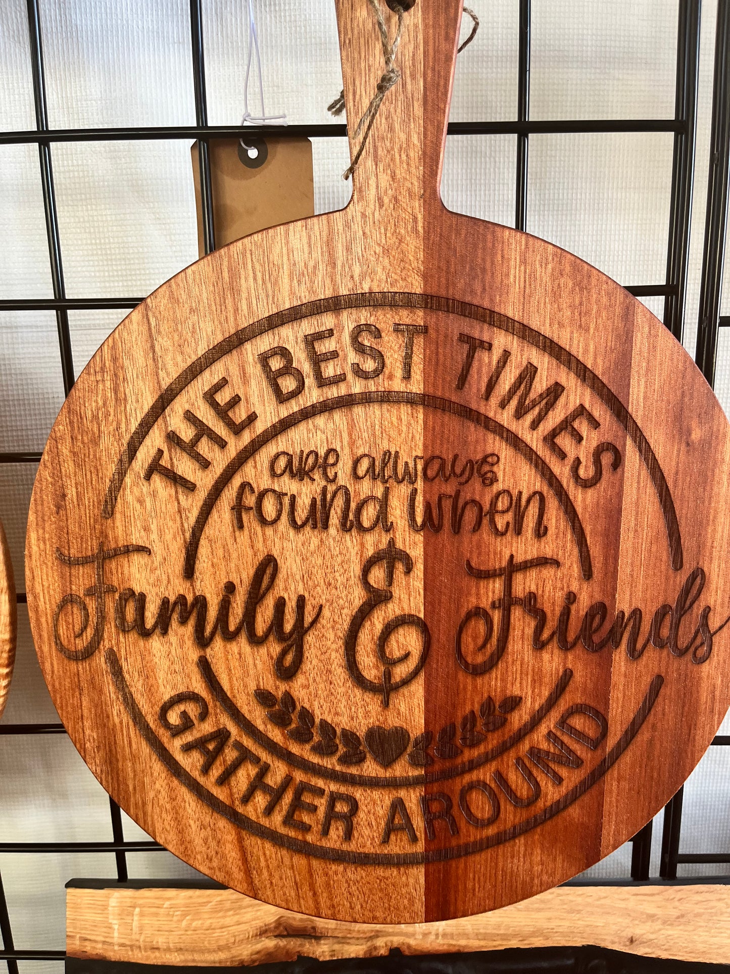 Funny Engraved Cutting and Charcuterie Boards - Round with Handle