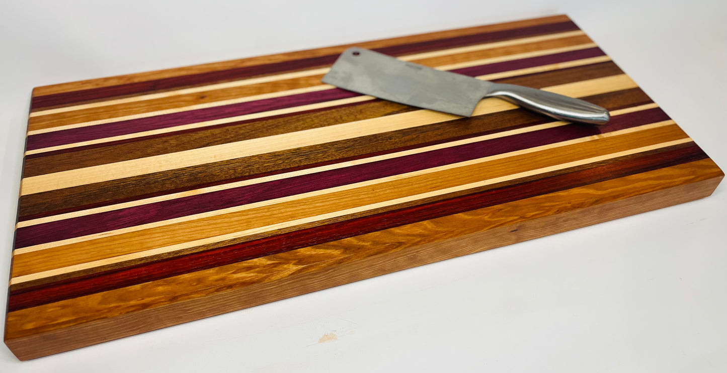 Striped Extra Long Cutting Board Edge Grain