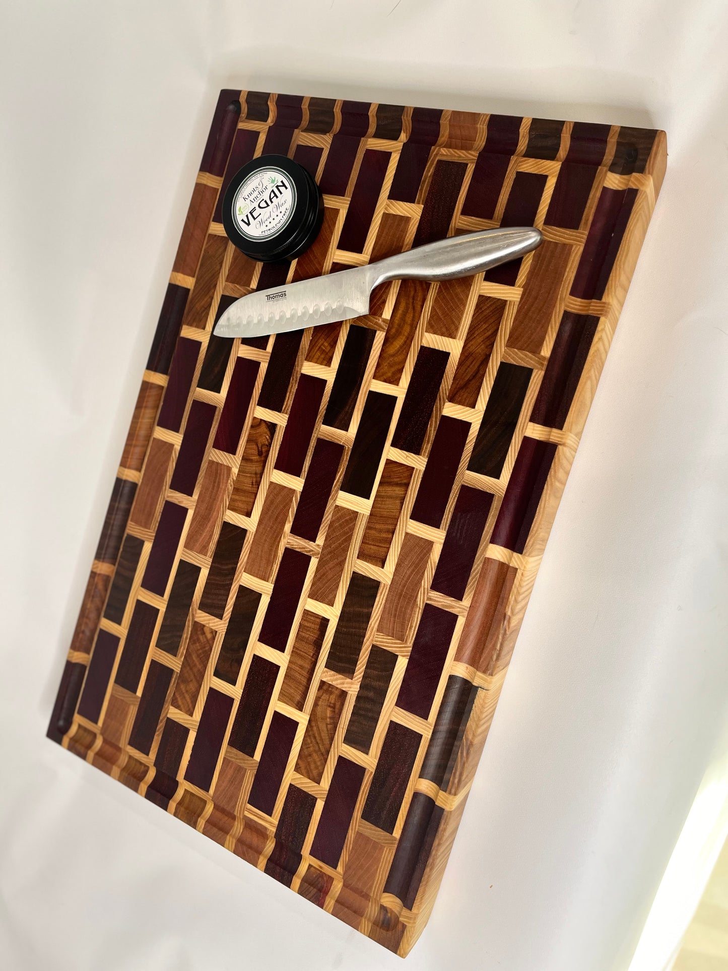 Exotic Colors End Grain Subway Pattern Cutting Board