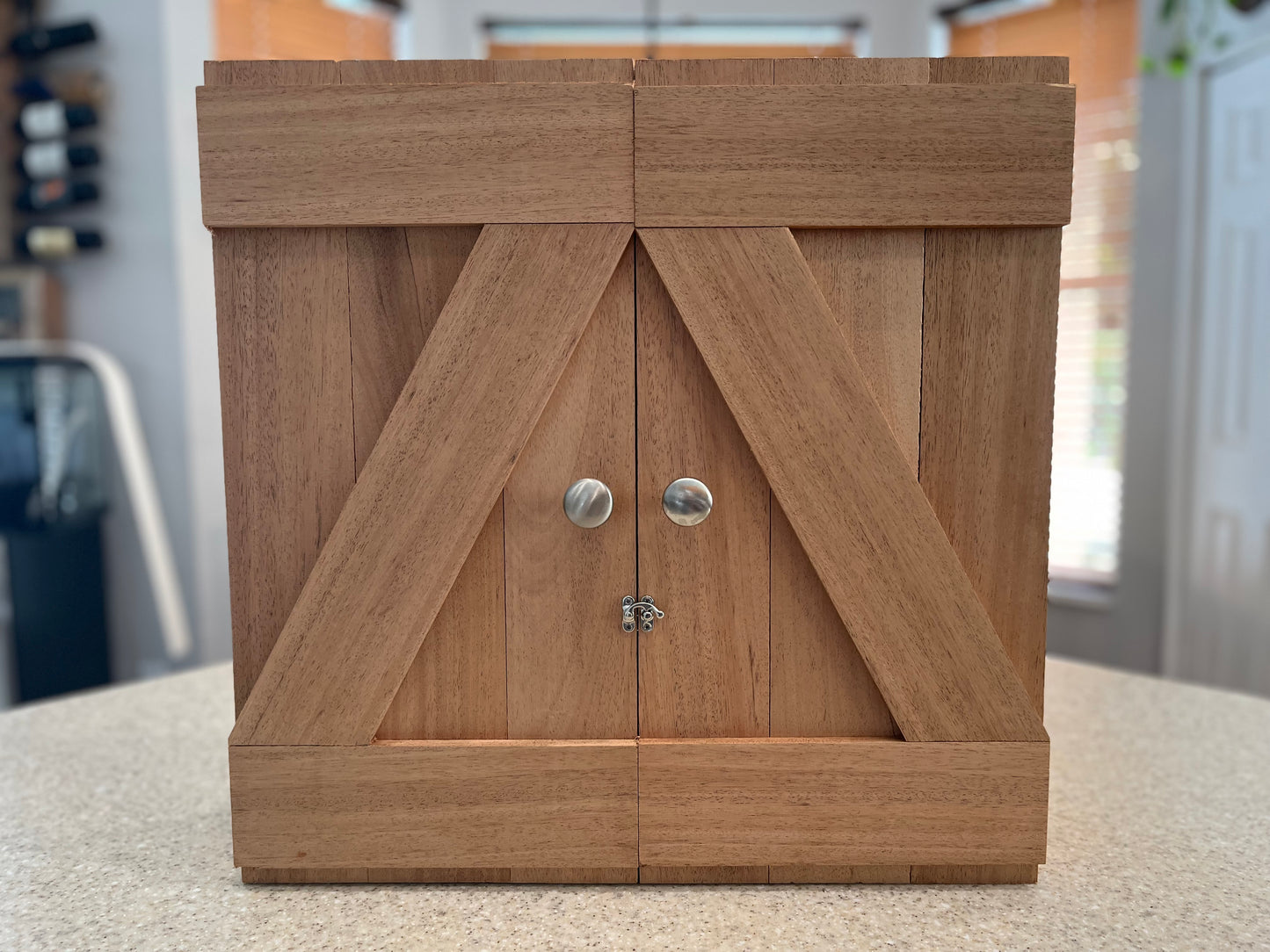 Dartboard Cabinet with Darts for Outdoor or Gameroom Fun