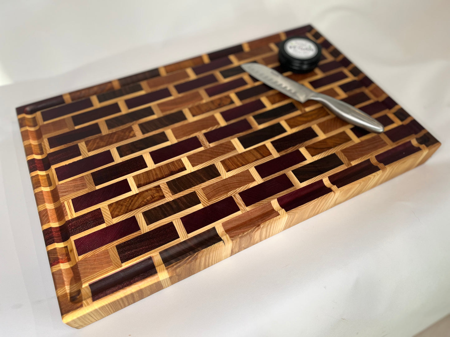 Exotic Colors End Grain Subway Pattern Cutting Board