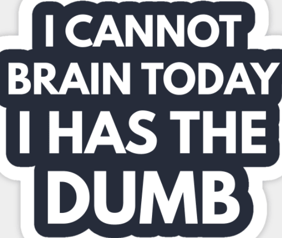 I Cannot Brain, I Has The Dumb(Sticker/Decal)