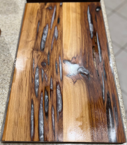 Large Epoxy Cypress Serving and Charcuterie Board