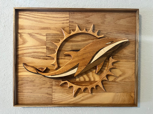 Team Logo Wooden Sign 3D Hand crafted