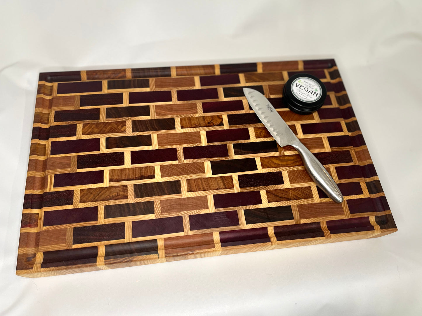 Exotic Colors End Grain Subway Pattern Cutting Board