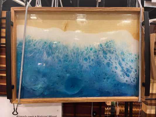 Ocean Resin Art Serving Tray