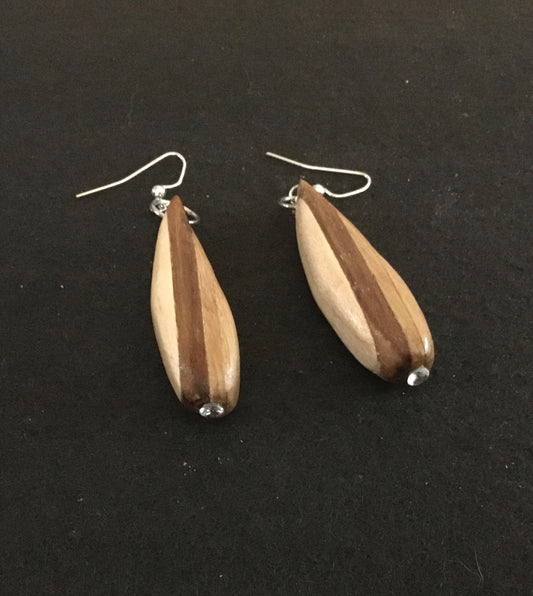 Three wood earrings