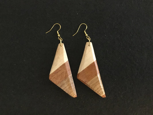 Maple, cherry and white oat earrings