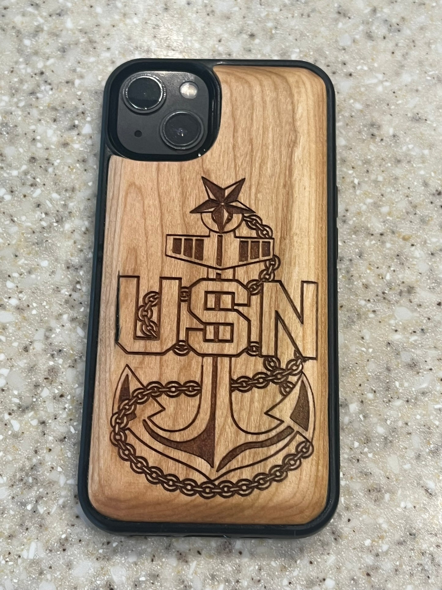Navy Chief Wood Cell Phone Covers
