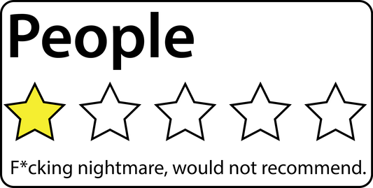 Rating "People" 1 Star Review (Sticker/Decal)