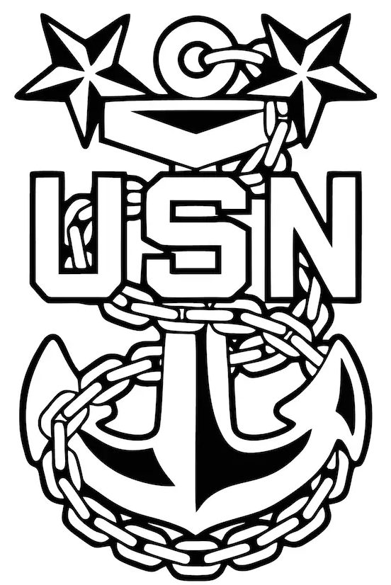 Navy Chief Stencil Drawn Sticker