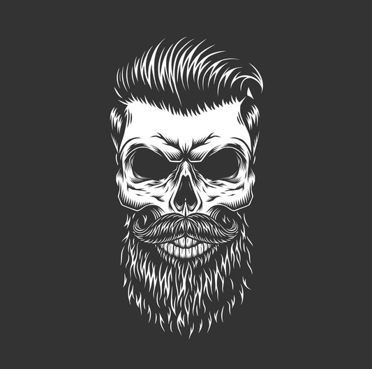 Skull & Beard Ver 4 Sticker