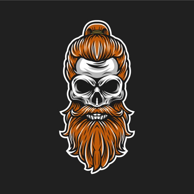 Skull & Beard Ver 3 Sticker