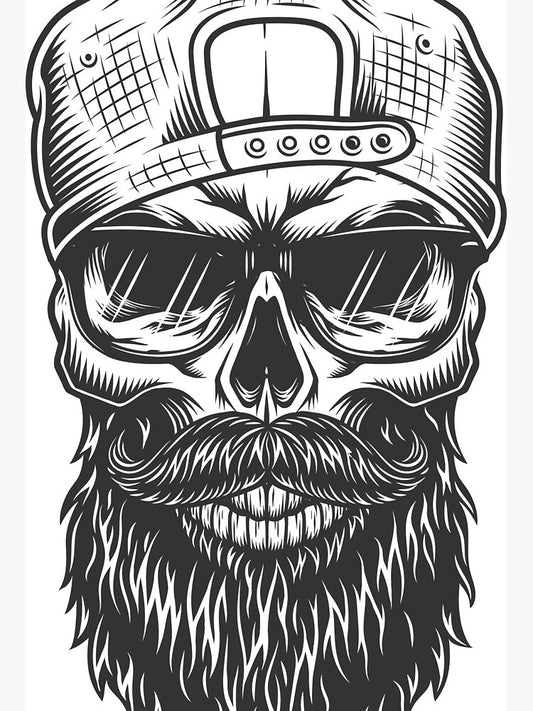 Skull & Beard Ver 6 Sticker