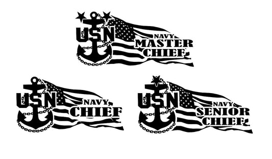Navy Chief Flowing Flag Sticker
