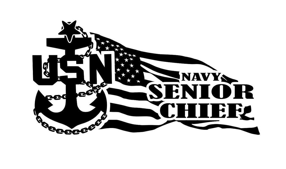 Navy Chief Flowing Flag Sticker