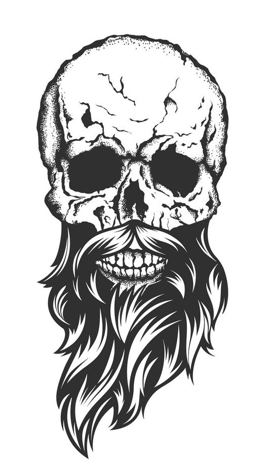 Skull & Beard Ver 8 Sticker