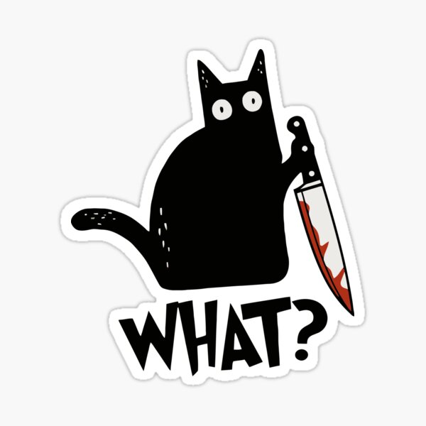 "What?!" Murder Cat (Sticker/Decal)