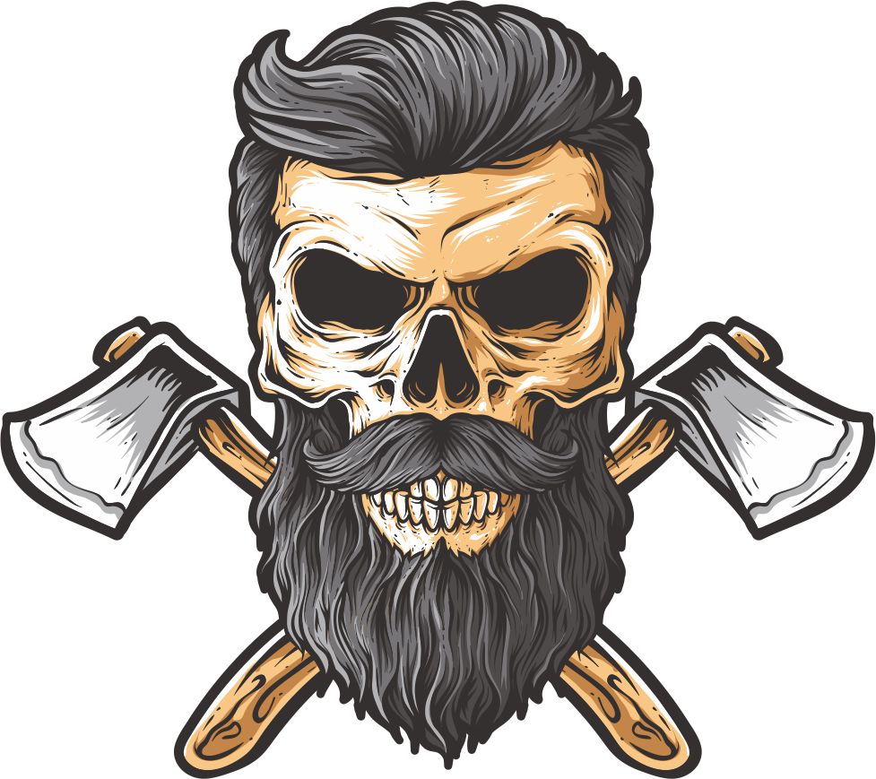 Skull & Beard Ver 2 Sticker