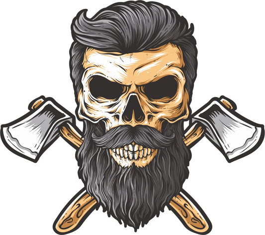 Skull & Beard Ver 2 Sticker